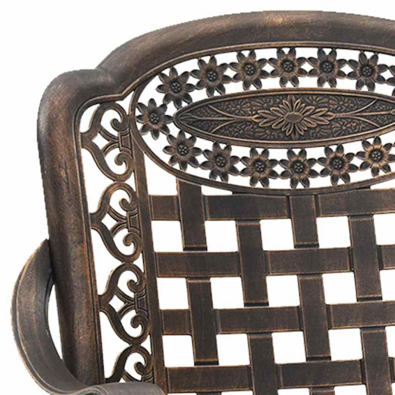 Krzesło Ogrodowe 2 pcs kolor bronzu 55 x 56,5 x 91cm Aluminium