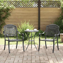 Krzesło Ogrodowe 2 pcs Czarny 55 x 56,5 x 91cm Aluminium