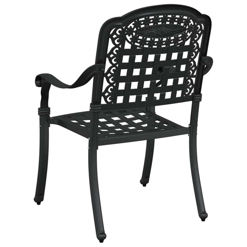 Krzesło Ogrodowe 2 pcs Czarny 55 x 56,5 x 91cm Aluminium