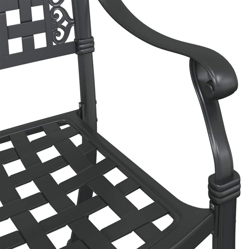 Krzesło Ogrodowe 2 pcs Czarny 55 x 56,5 x 91cm Aluminium