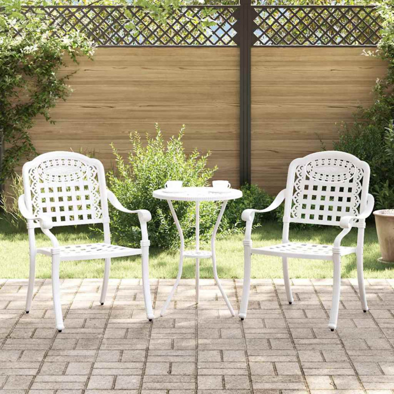 Krzesło Ogrodowe 2 pcs Biały 55 x 56,5 x 91cm Aluminium