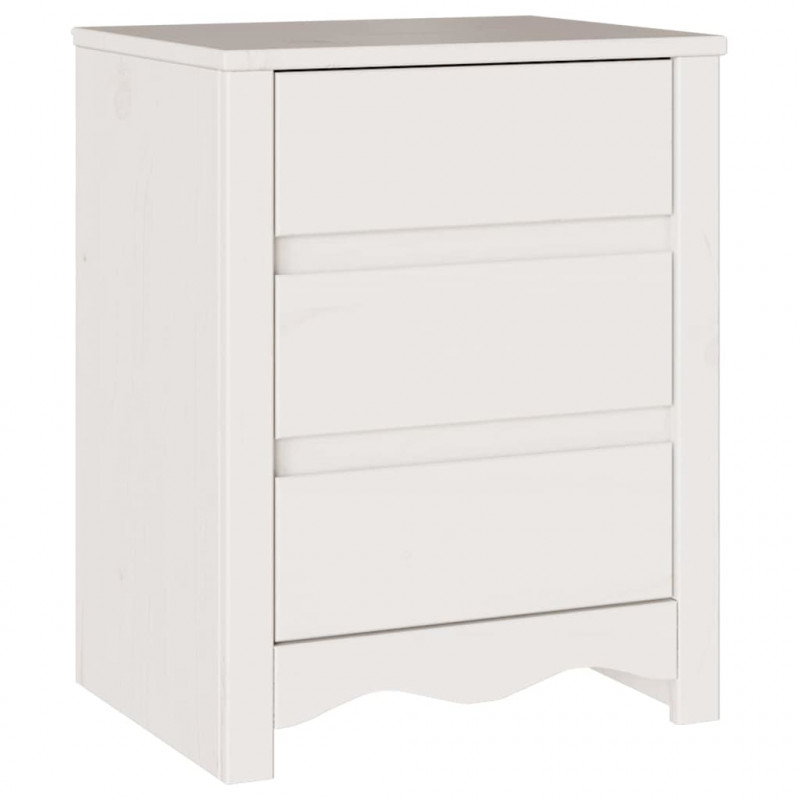 Stolik kawowy Drammen Biały 45 x 35 x 56 cm Lite drewno sosnowe