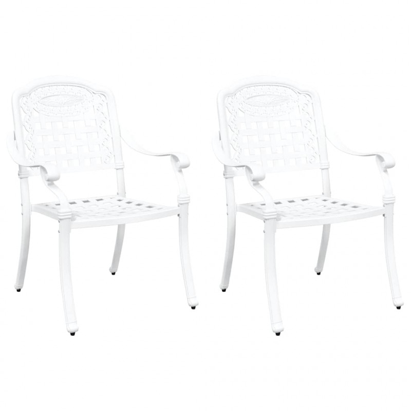 Krzesło Ogrodowe 2 pcs Biały 55 x 56,5 x 91cm Aluminium