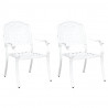 Krzesło Ogrodowe 2 pcs Biały 55 x 56,5 x 91cm Aluminium