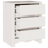 Stolik kawowy Drammen Biały 45 x 35 x 56 cm Lite drewno sosnowe