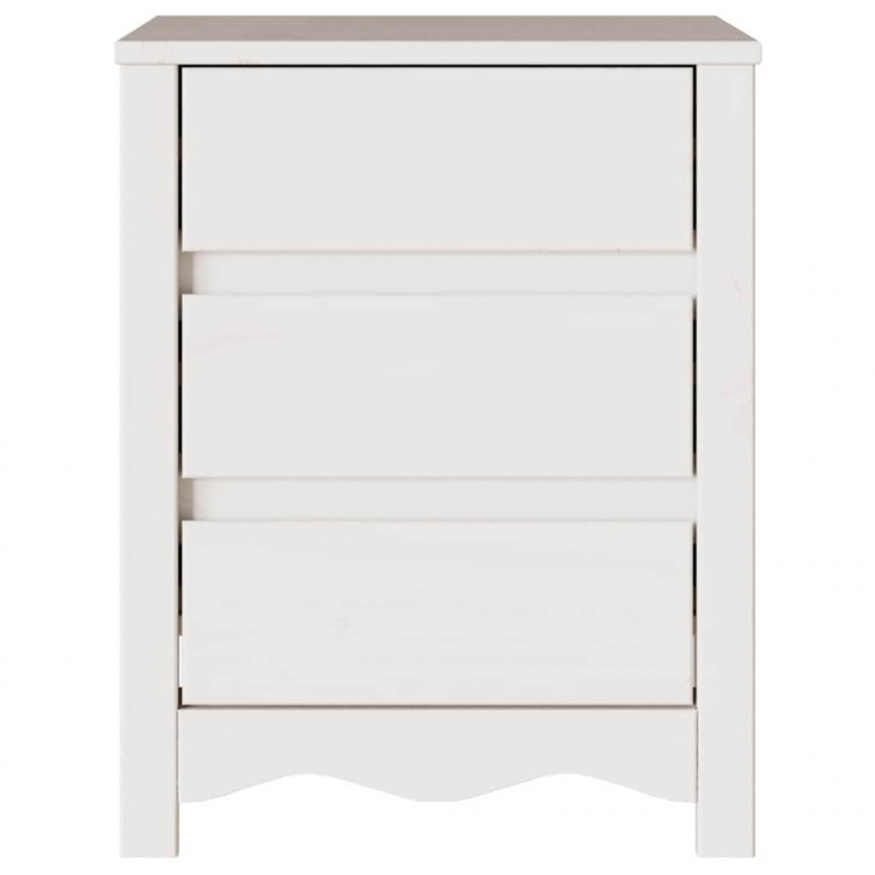 Stolik kawowy Drammen Biały 45 x 35 x 56 cm Lite drewno sosnowe