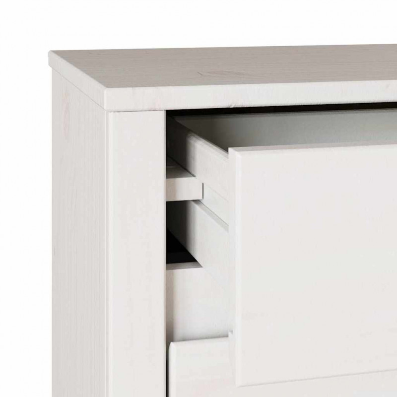 Stolik kawowy Drammen Biały 45 x 35 x 56 cm Lite drewno sosnowe