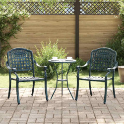 Krzesło Ogrodowe 2 pcs Zielony 55 x 56,5 x 91cm Aluminium