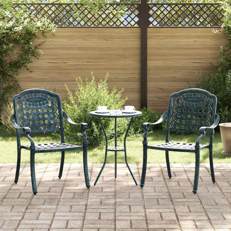 Krzesło Ogrodowe 2 pcs Zielony 55 x 56,5 x 91cm Aluminium
