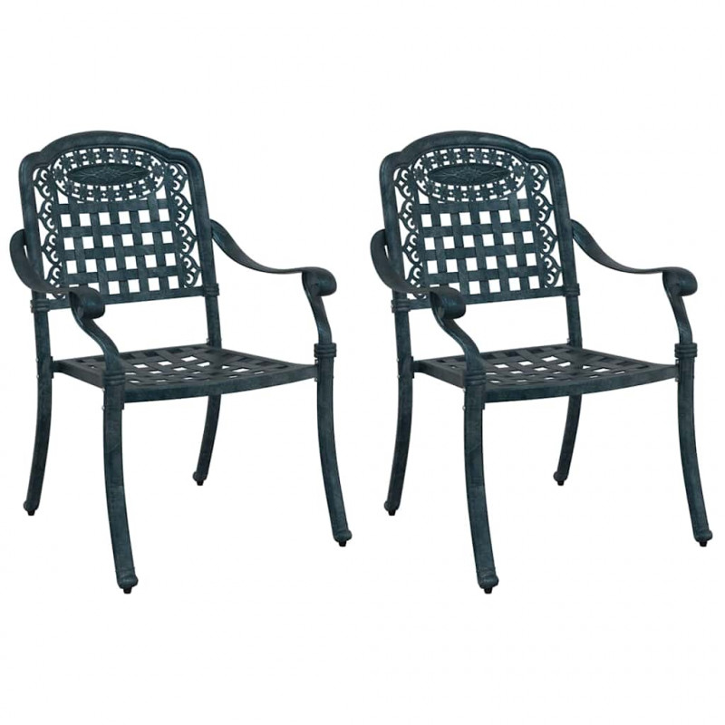 Krzesło Ogrodowe 2 pcs Zielony 55 x 56,5 x 91cm Aluminium