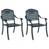 Krzesło Ogrodowe 2 pcs Zielony 55 x 56,5 x 91cm Aluminium