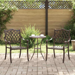 Krzesło Ogrodowe 2 pcs kolor bronzu 56 x 55 x 92,5cm Aluminium