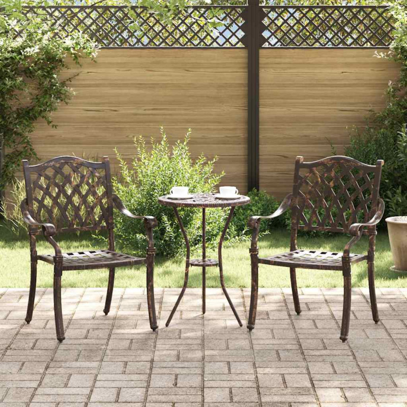 Krzesło Ogrodowe 2 pcs kolor bronzu 56 x 55 x 92,5cm Aluminium