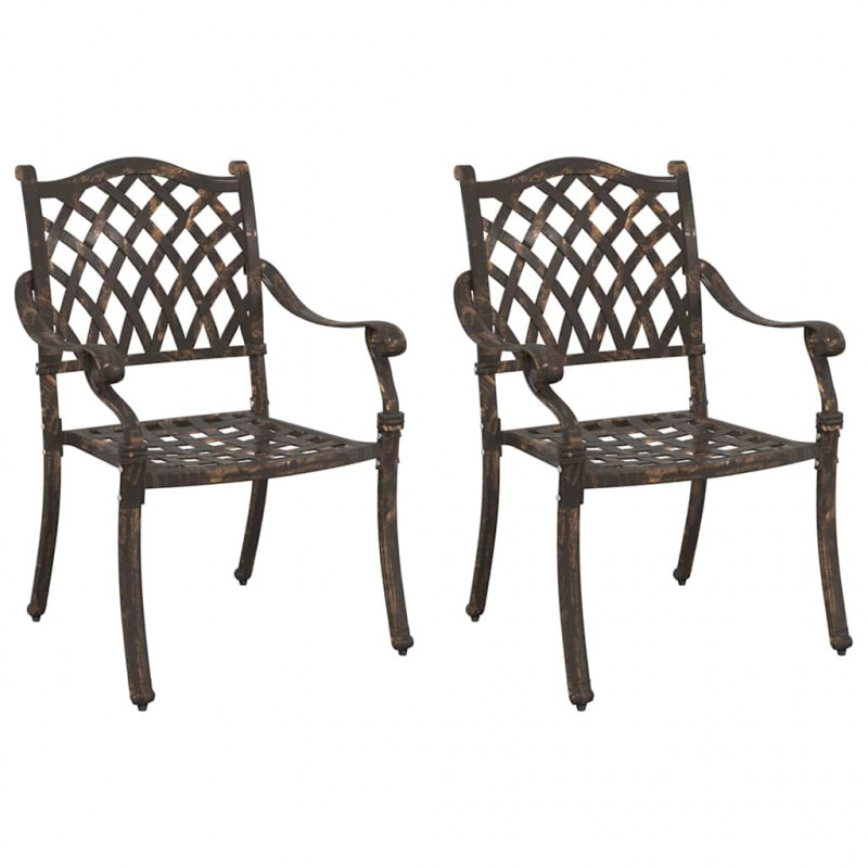 Krzesło Ogrodowe 2 pcs kolor bronzu 56 x 55 x 92,5cm Aluminium