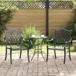 Krzesło Ogrodowe 2 pcs Czarny 56 x 55 x 92,5cm Aluminium