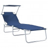 Leżak 2 pcs Niebieski 58 x 188 x 77cm Poliester