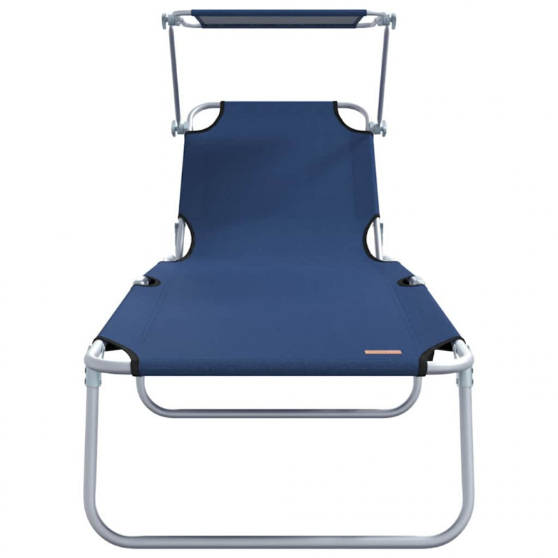 Leżak 2 pcs Niebieski 58 x 188 x 77cm Poliester