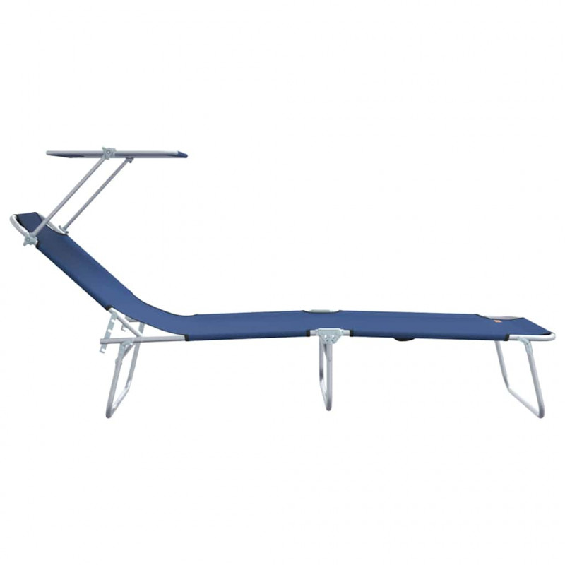 Leżak 2 pcs Niebieski 58 x 188 x 77cm Poliester