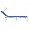 Leżak 2 pcs Niebieski 58 x 188 x 77cm Poliester