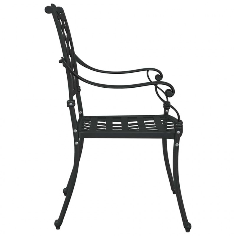 Krzesło Ogrodowe 2 pcs Czarny 56 x 55 x 92,5cm Aluminium