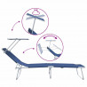 Leżak 2 pcs Niebieski 58 x 188 x 77cm Poliester