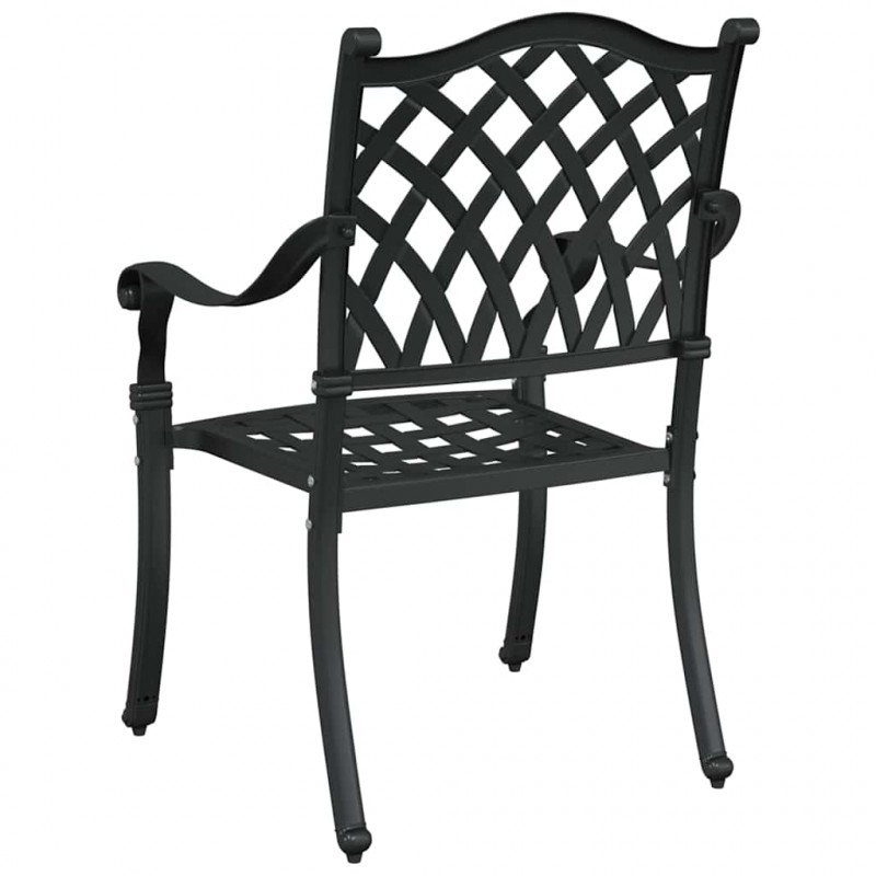 Krzesło Ogrodowe 2 pcs Czarny 56 x 55 x 92,5cm Aluminium