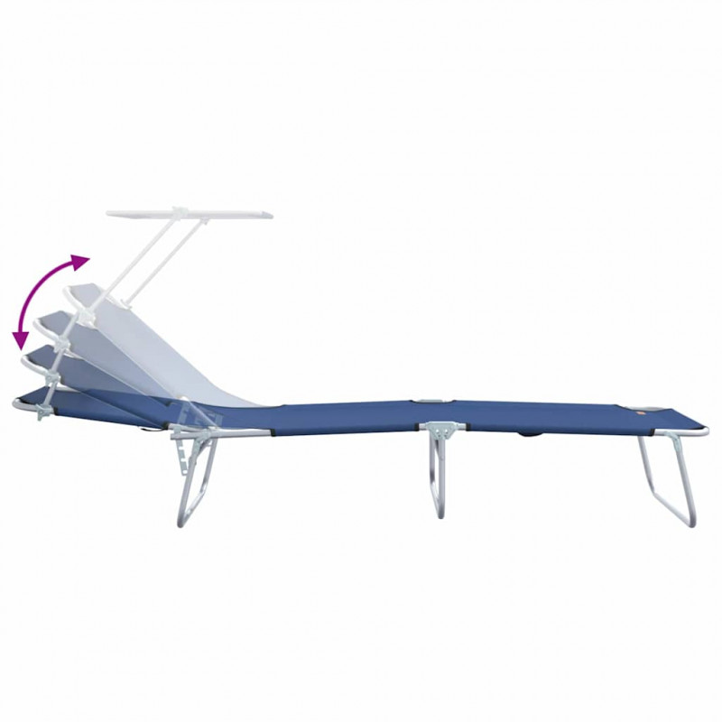 Leżak 2 pcs Niebieski 58 x 188 x 77cm Poliester