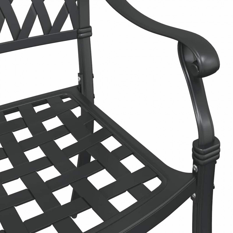 Krzesło Ogrodowe 2 pcs Czarny 56 x 55 x 92,5cm Aluminium