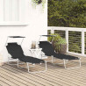 Leżak 2 pcs Czarny 58 x 188 x 77cm Poliester