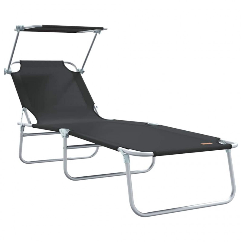 Leżak 2 pcs Czarny 58 x 188 x 77cm Poliester