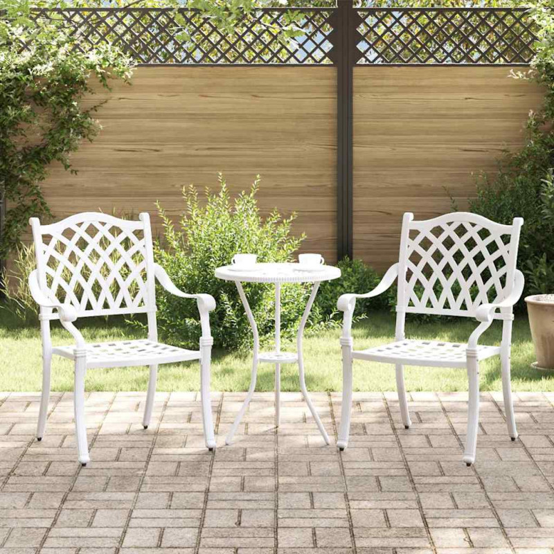 Krzesło Ogrodowe 2 pcs Biały 56 x 55 x 92,5cm Aluminium
