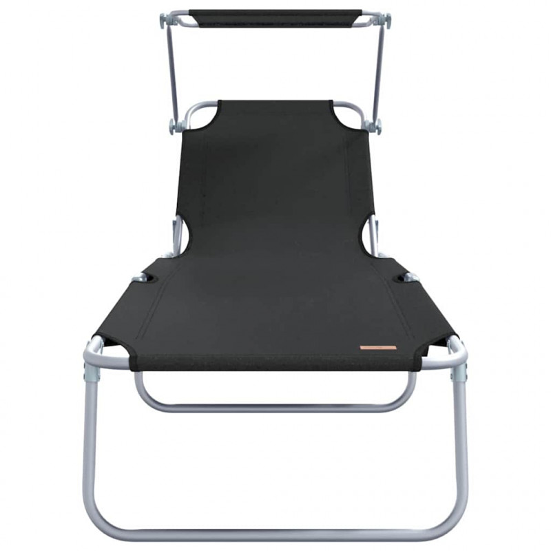 Leżak 2 pcs Czarny 58 x 188 x 77cm Poliester