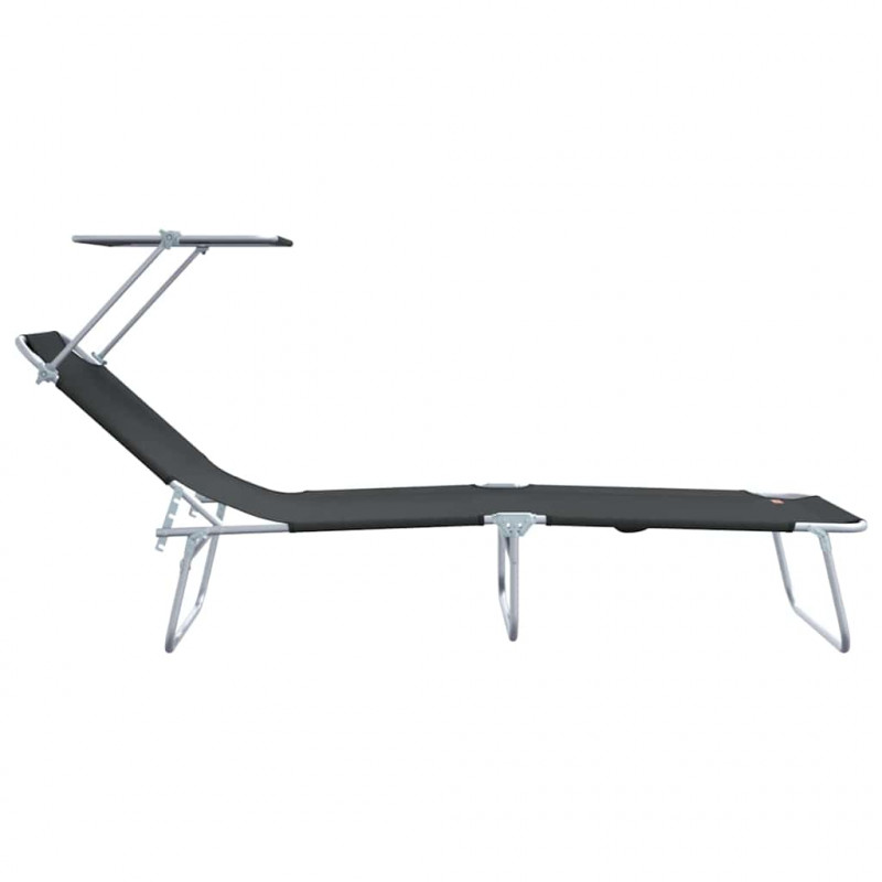 Leżak 2 pcs Czarny 58 x 188 x 77cm Poliester