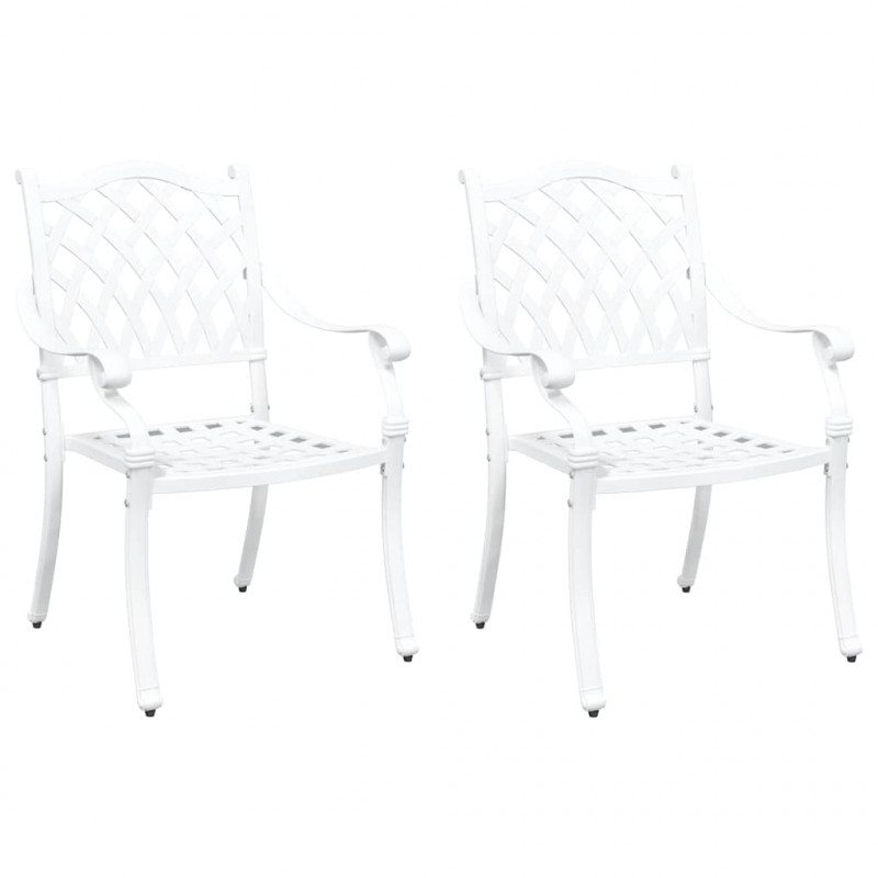 Krzesło Ogrodowe 2 pcs Biały 56 x 55 x 92,5cm Aluminium