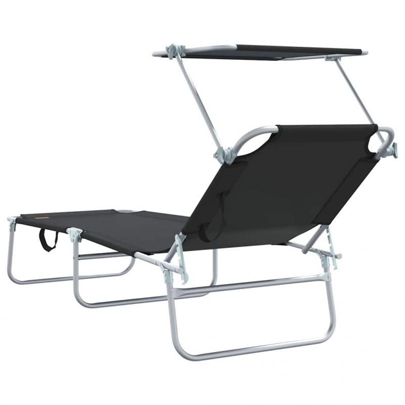 Leżak 2 pcs Czarny 58 x 188 x 77cm Poliester