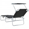 Leżak 2 pcs Czarny 58 x 188 x 77cm Poliester