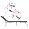 Leżak 2 pcs Czarny 58 x 188 x 77cm Poliester