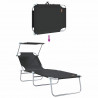 Leżak 2 pcs Czarny 58 x 188 x 77cm Poliester