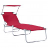 Leżak 2 pcs Czerwony 58 x 188 x 77cm Poliester