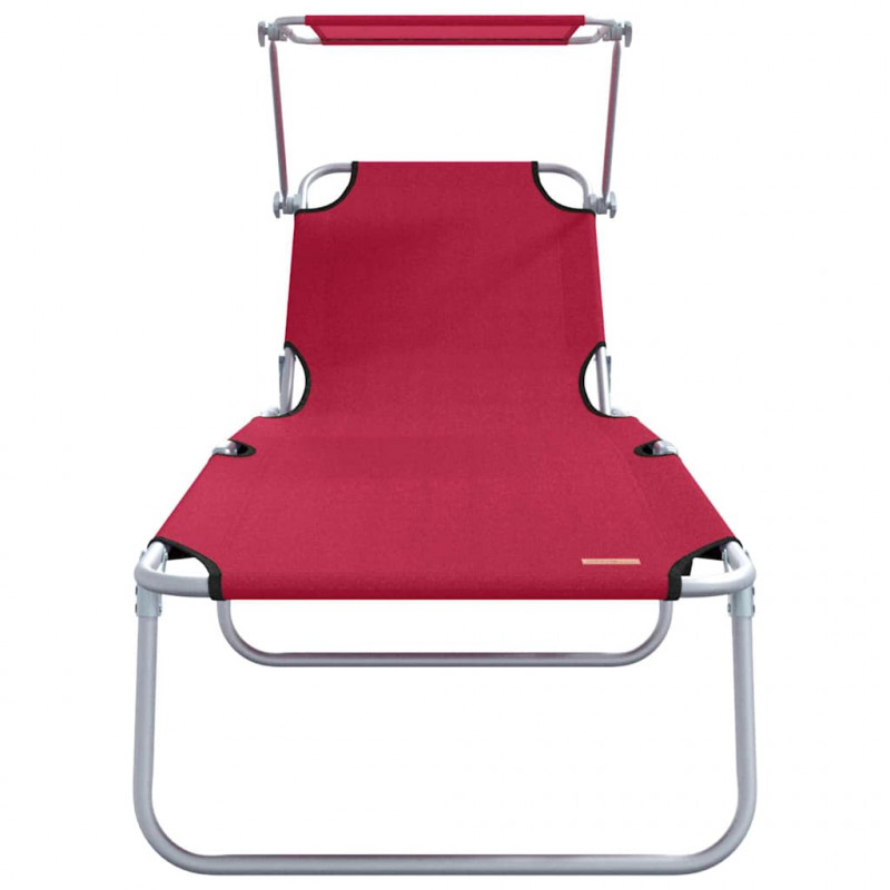 Leżak 2 pcs Czerwony 58 x 188 x 77cm Poliester