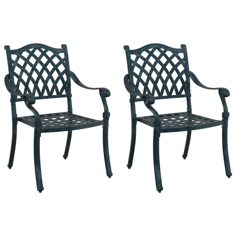 Krzesło Ogrodowe 2 pcs Zielony 56 x 55 x 92,5cm Aluminium