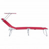 Leżak 2 pcs Czerwony 58 x 188 x 77cm Poliester