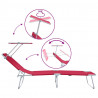 Leżak 2 pcs Czerwony 58 x 188 x 77cm Poliester