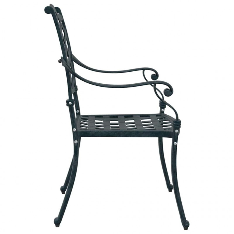Krzesło Ogrodowe 2 pcs Zielony 56 x 55 x 92,5cm Aluminium