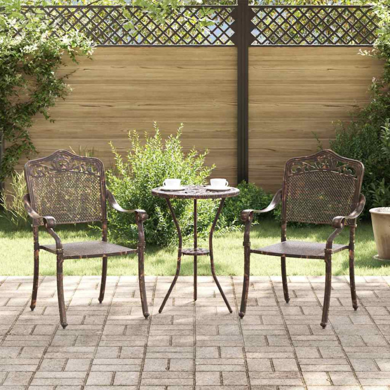 Krzesło Ogrodowe 2 pcs kolor bronzu 55 x 55 x 92,5cm Aluminium