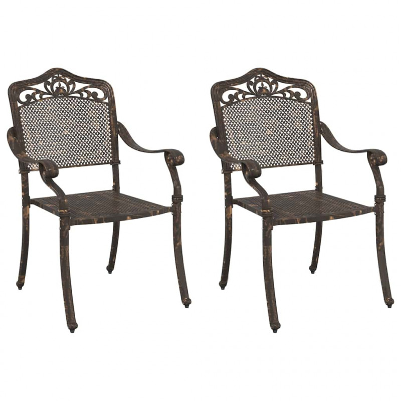 Krzesło Ogrodowe 2 pcs kolor bronzu 55 x 55 x 92,5cm Aluminium
