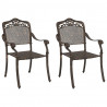 Krzesło Ogrodowe 2 pcs kolor bronzu 55 x 55 x 92,5cm Aluminium