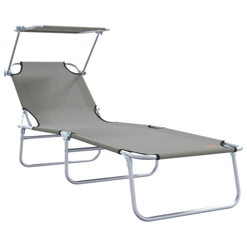 Leżak 2 pcs Szary 58 x 188 x 77cm Poliester