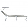 Leżak 2 pcs Szary 58 x 188 x 77cm Poliester