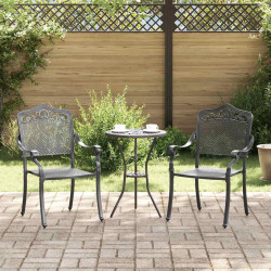 Krzesło Ogrodowe 2 pcs Czarny 55 x 55 x 92,5cm Aluminium
